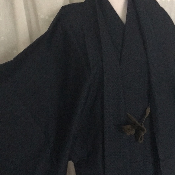 New Vintage Mens Japanese cotton KIMONO and HAORI navy - Picture 6 of 15